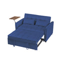 Blue Velvet Loveseat Sofa Bed Blue Wood Tufted Back Square Arms Foam Velvet 2 Seat
