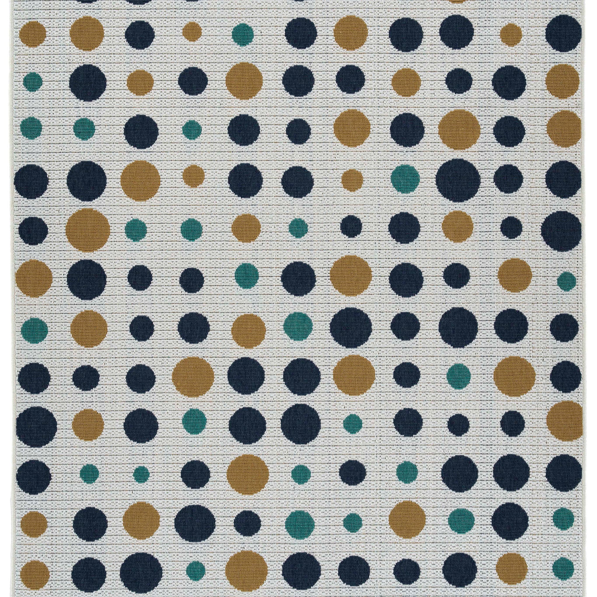 Contemporary, Transitional, Polka Dots, Nautical, Textured 3'6" X 5'6" Rectangle Area Rug Multi Polypropylene