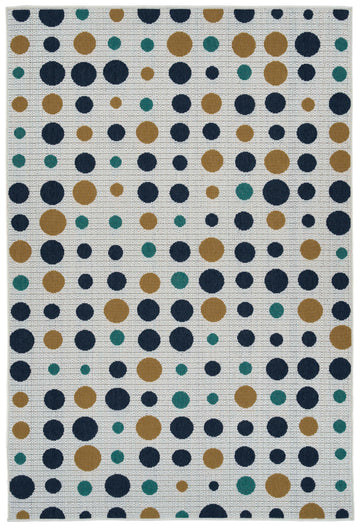 Contemporary, Transitional, Polka Dots, Nautical, Textured 3'6" X 5'6" Rectangle Area Rug Multi Polypropylene