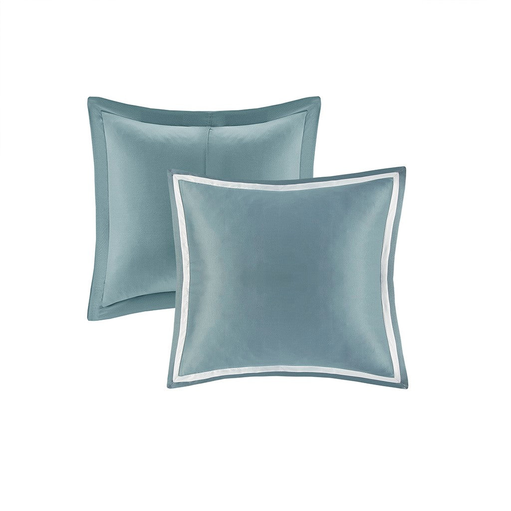 8 Piece Jacquard Comforter Set Aqua Silver King King Aqua Silver Polyester