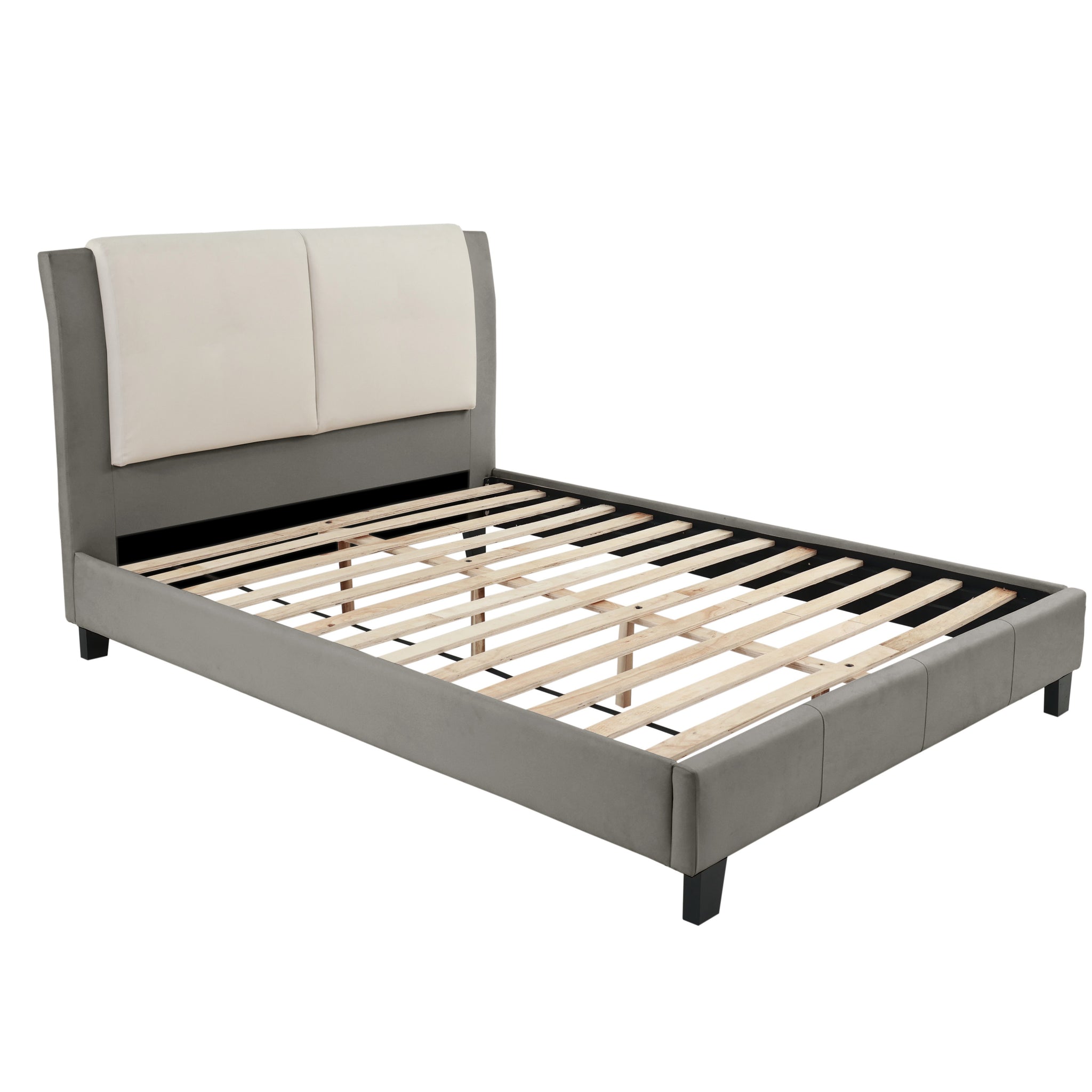 Cal King Bed In White & Grey California King White Gray Leather