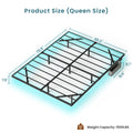 Floating Bed Frame Queen Size With Led Lights Charging Station, Metal Platform Queen Bed, 79.9'' L X 60.2'' W X 7.9'' H. Queen Black Iron