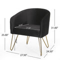 Lounge Arm Chair Black Velvet