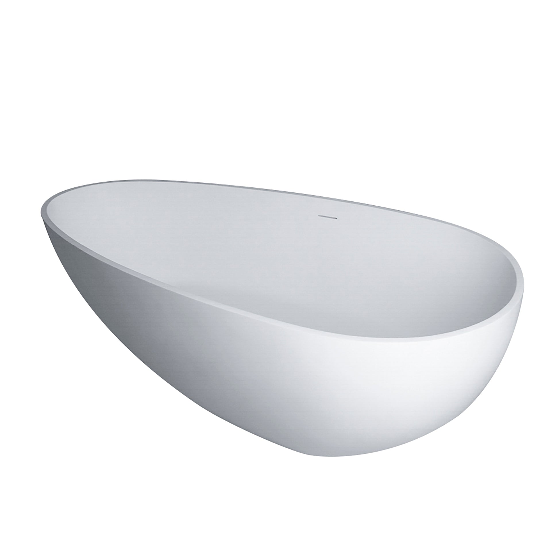 Luxury Handcrafted Stone Resin Freestanding Soaking Bathtub With Overflow In Matte White, Cupc Certified 24S02 59Mw Matte White Bathroom Freestanding Tubs Soaking Center Solid Surface