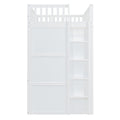 Twin Size House Loft Bed With Ladder And Wardrobe White Twin White Solid Wood