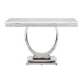 White And Silver Sofa Table White Silver Contemporary Square Artificial Marble