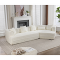 And Upgraded Extended Edition Modular Sofamodern Minimalist Style Sofa, Upholsteredfree Combination, Round Fiber Fabric, Anti Wrinkle Fabric,Dimension Exten, Creamy White Creamy White Polyester Primary Living Space Medium Soft Tight Back Modern Flared