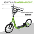 Aosom Youth Scooter Kick Scooter For Kids 5 With Adjustable Handlebar 16