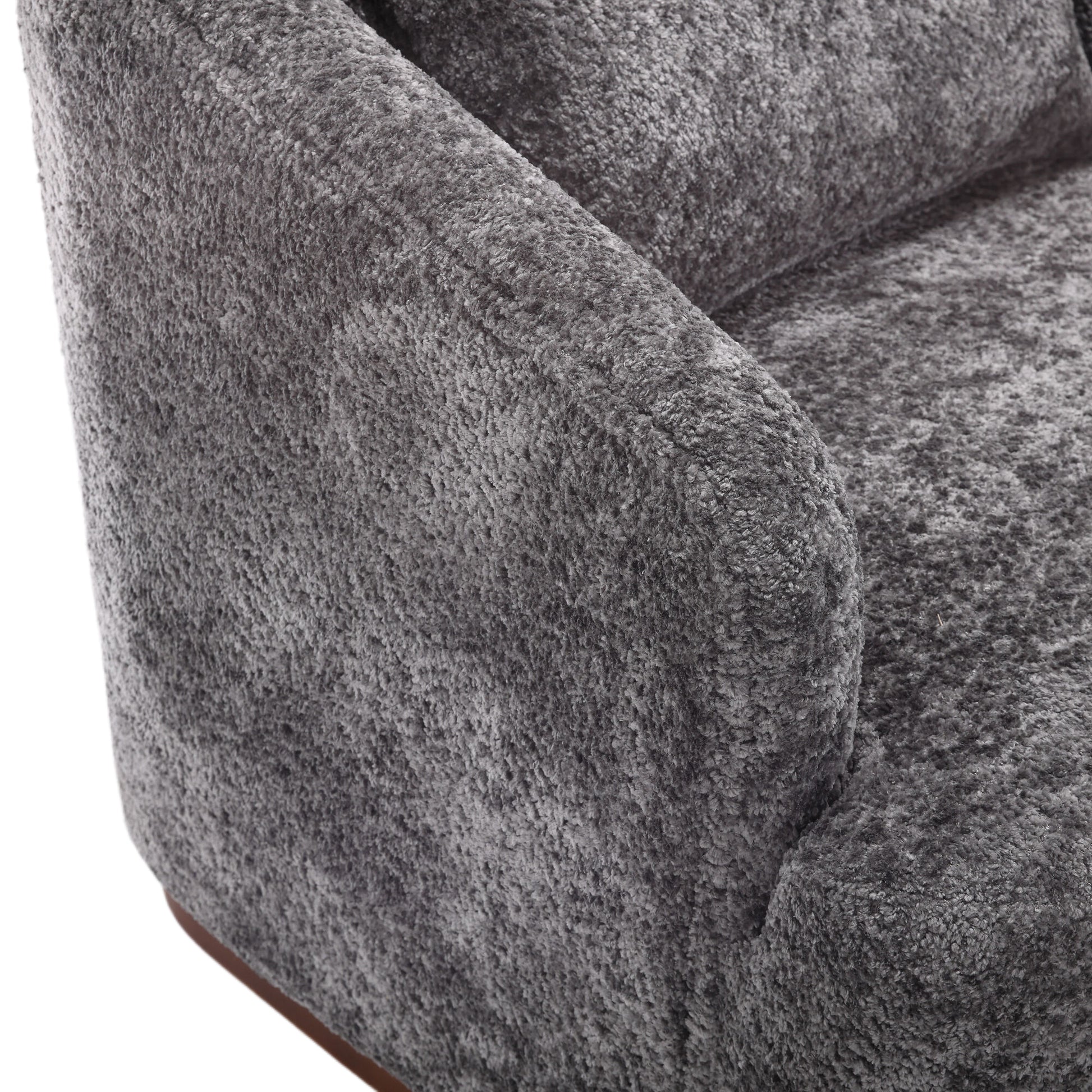 Coolmore Swivel Barrel Chair, Comfy Round Accent Sofa Chair For Living Room, 360 Degree Swivel Barrel Club Chair, Leisure Arm Chair For Nursery, Hotel, Bedroom, Office, Lounge Gray Boucle Gray Primary Living Space Foam Boucle