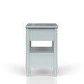 Open Nightstand Ocean Finish With 2 Drawers Light Blue Solid Wood Mdf