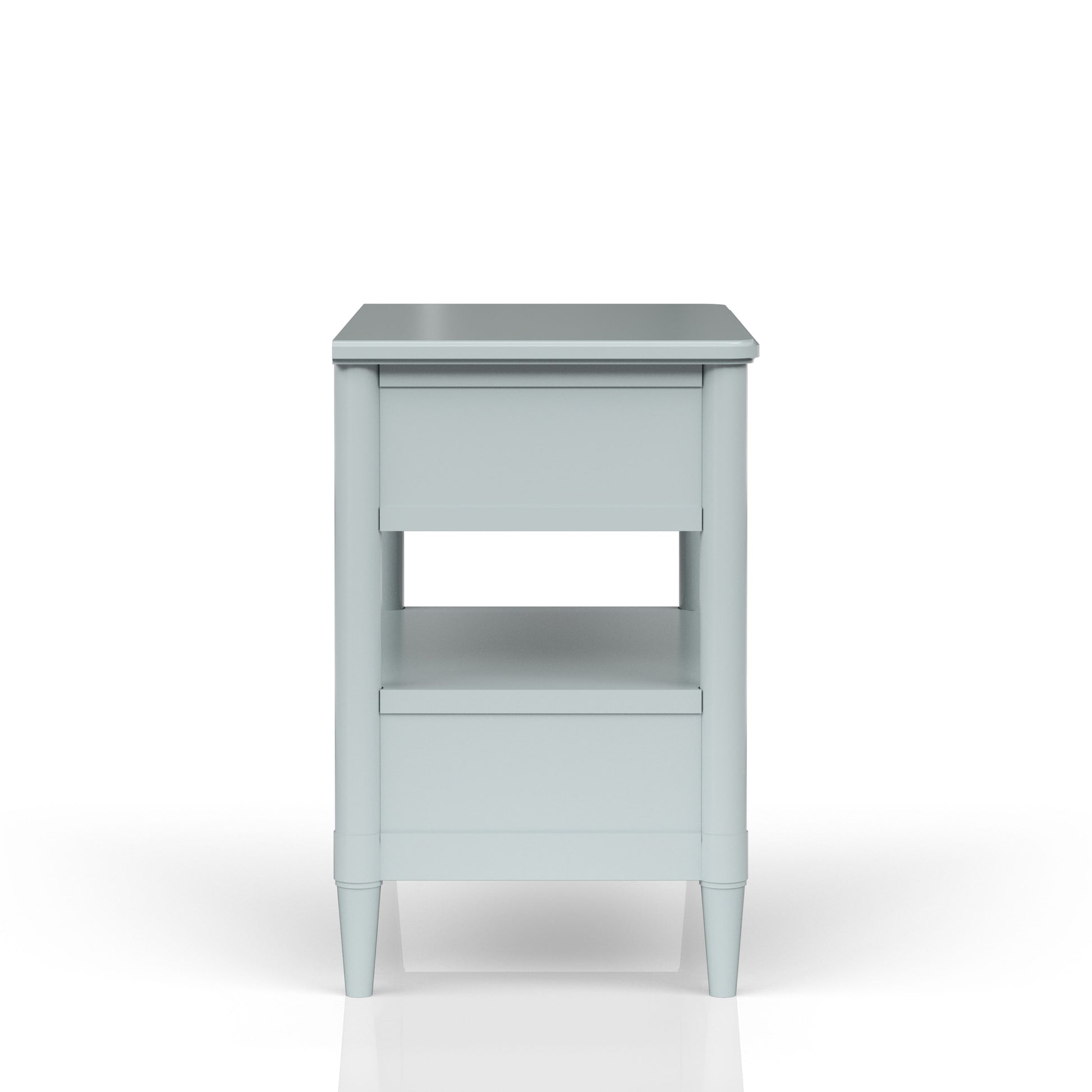 Open Nightstand Ocean Finish With 2 Drawers Light Blue Solid Wood Mdf