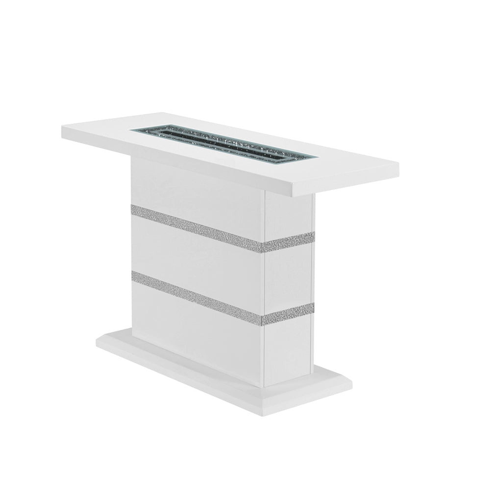 Ariya White Console Table White Rubber Wood