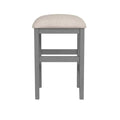 Light Gray Set Of 2Pc Stools Kitchen Dining Room Furniture Beige Fabric Cushion Seat Chairs Stool Beige,Light Gray Gray Dining Room Contemporary,Modern,Rustic,Transitional Bar Stools Rubberwood Set Of 2 Fabric,Solid Wood