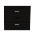 Cambridge Three Drawers Dresser Black Bedroom Modern Pine Melamine Engineered Wood