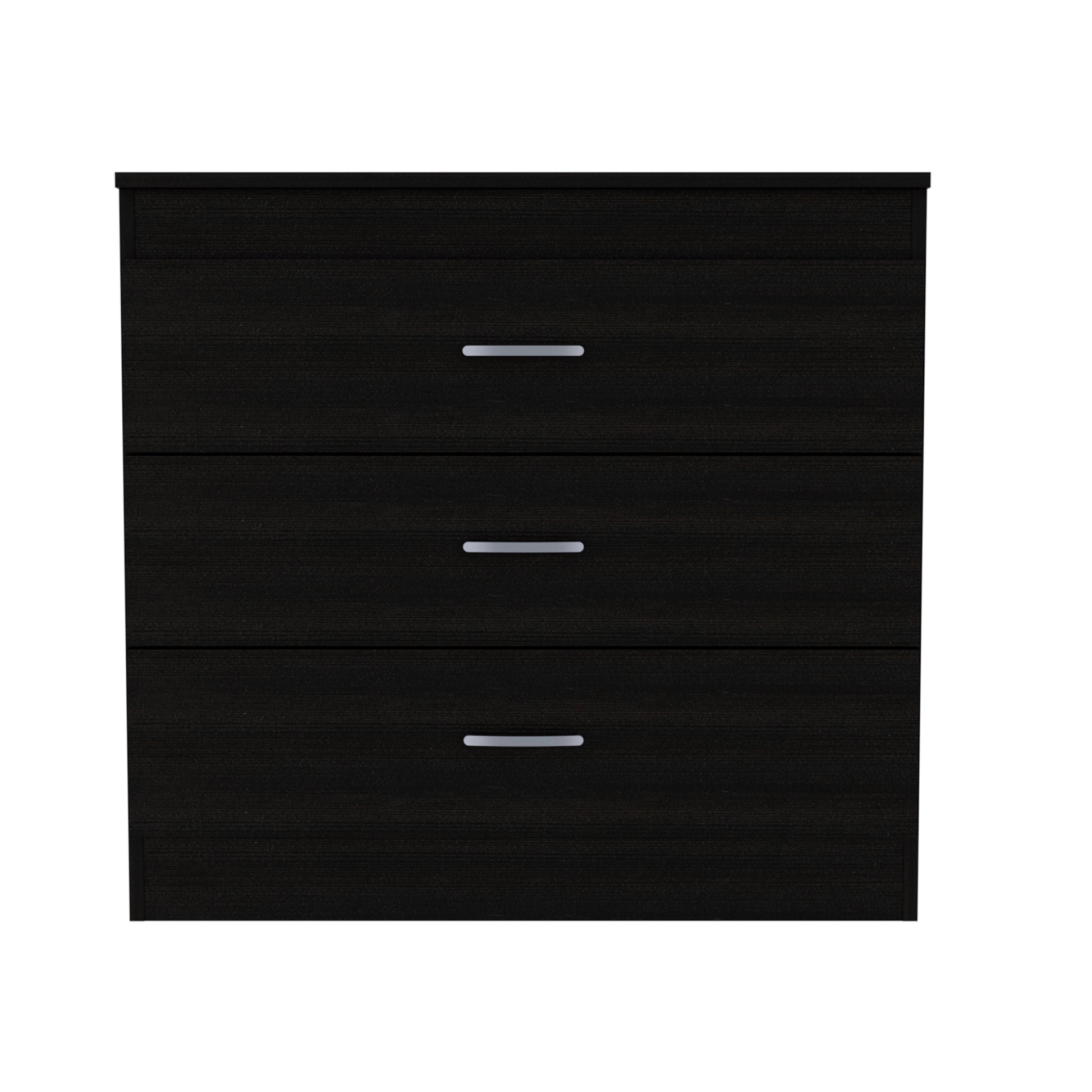 Cambridge Three Drawers Dresser Black Bedroom Modern Pine Melamine Engineered Wood