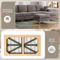 Coolmore U Shape Sectional Sofa With Ottomanreversible Sofa Couch For Living Room,Spacious Furniture,Durable Couch Removable And Machine Washable Cover Grey Velvet Grey Primary Living Space Foam Velvet 4 Seat