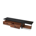 Walnut And Black 2 Drawer Tv Stand With 1 Shelf Walnut Black Primary Living Space 55 Inches 50 59 Inches Contemporary 55 Inches Wood