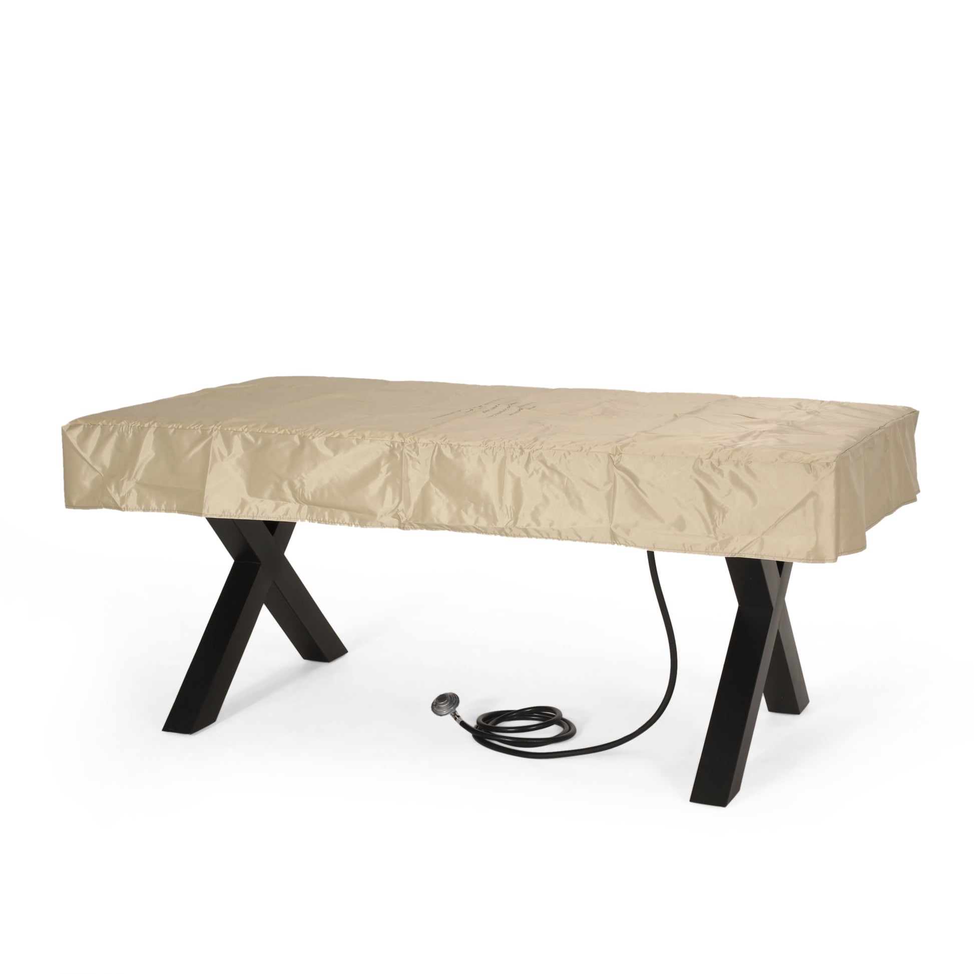 Brody Dining Fire Table Top 40,000Btu Tank Outside Brown Magnesium Oxide