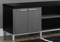 Tv Stand, 60 Inch, Console, Media Entertainment Center, Storage Cabinet, Living Room, Bedroom, Black And Grey Laminate, Contemporary, Modern Black 80 89 Inches Particle Board