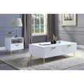 White High Gloss End Table With Shelf - White