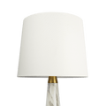 Enclave Hydro White Table Lamp With On Off Switch Faux Marble Base Fabric Shade Gold,White,White Marble Table&Floor Lamps Brass,Fabric,Metal