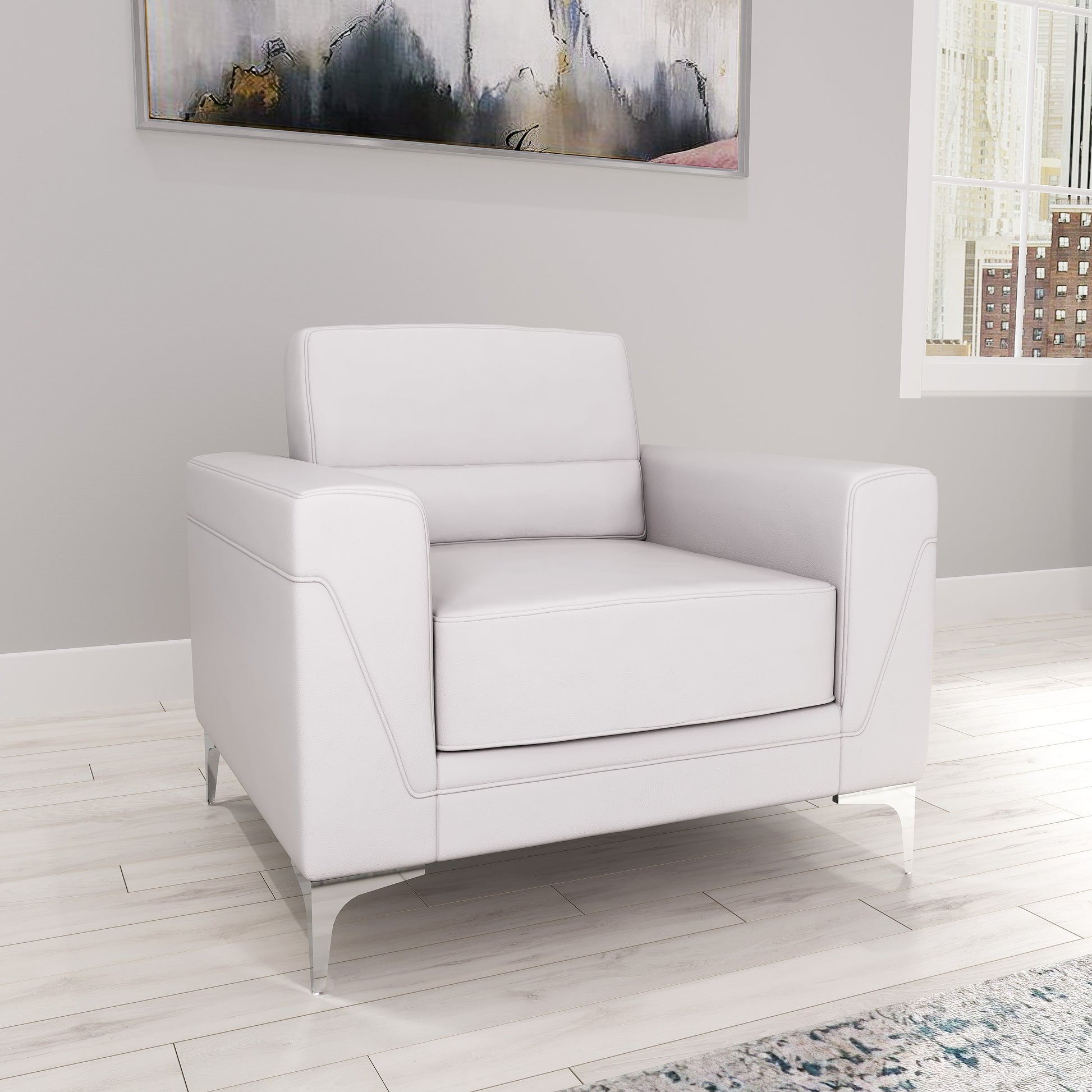 Creta Light Grey Chair Light Gray Pvc