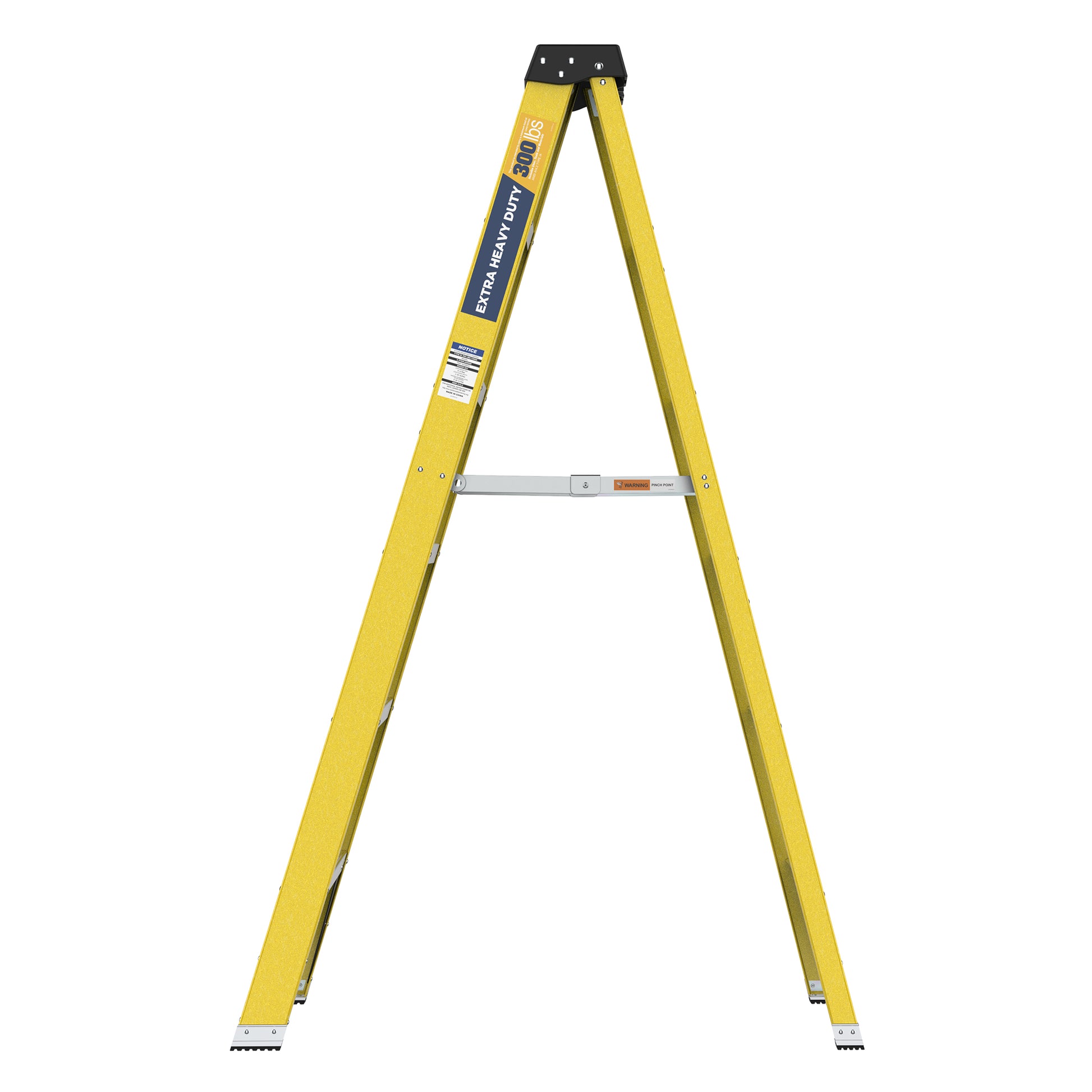 6 Fibreglass Step Ladder Series 300Lbs Yellow Fiberglass