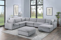 Dark Gray Color 8Pc Modular Sectional Set Corduroy Upholstery Couch 3X Corner Wedge 3X Armless Chairs 2X Ottomans Living Room Furniture Dark Gray Primary Living Space Cushion Back