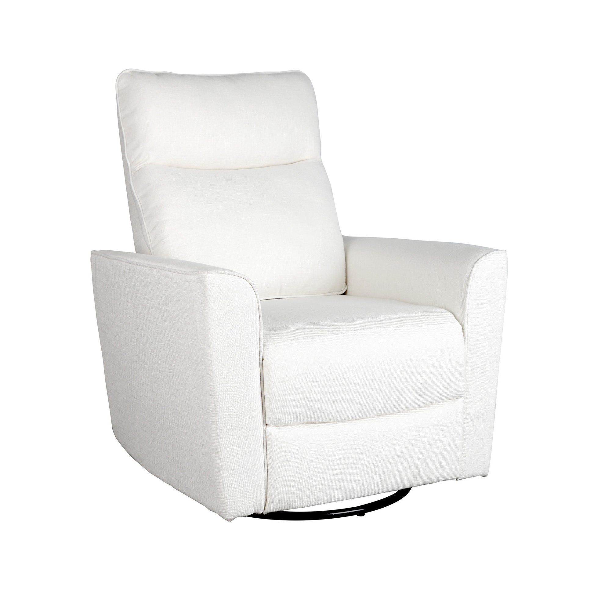 Soho Swivel Glider In White White Fabric