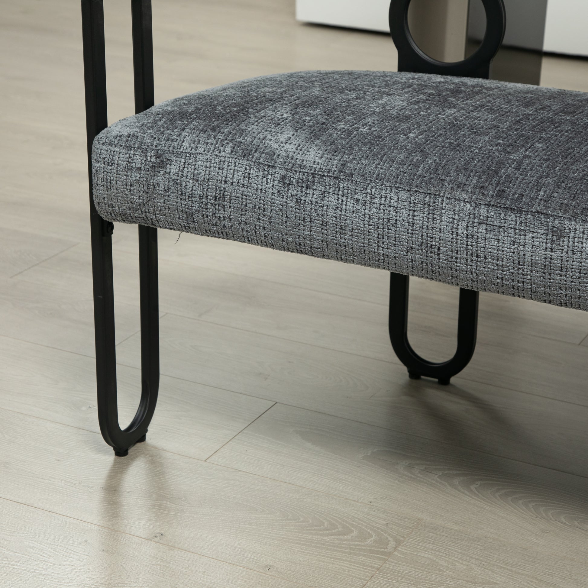 Coolmore Modern Loveseat 2 Seater Sofa Chenille Fabric Couch With Arms And Metal Legs For Living Room, Home Office, Studio Gray Chenille Gray Primary Living Space Soft Foam Chenille