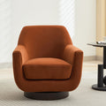 U Shaped Fully Assembled Swivel Chair Velvet Accent Chair Armchair Round Barrel Chair For Living Room Bedroom, Burnt Orange Burnt Orange Velvet