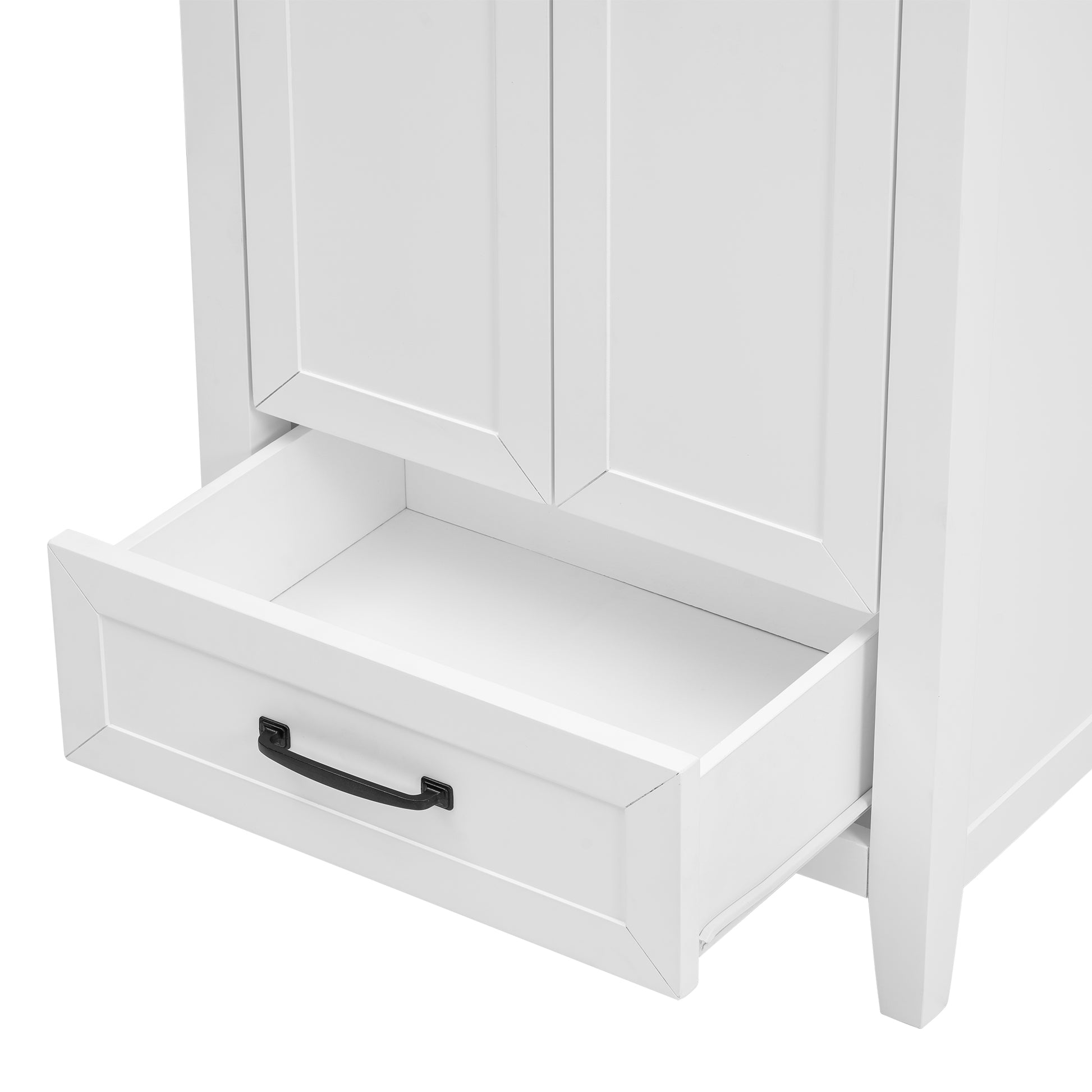 24" Bathroom Vanity With Sink, Bathroom Vanity Cabinet With One Drawer And Doors, Solid Wood And Mdf, White White Solid Wood Mdf