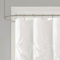 Tufted Semi Sheer Shower Curtain White Polyester