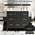 36'' Bathroom Vanity With Resin Sink Combo, Solid Wood Frame Bathroom Storage Cabinet, Freestanding Vanity Set With 5 Drawers& Soft Closing Doors Same As Sw000142Aab Black Bathroom Solid Wood Mdf Resin
