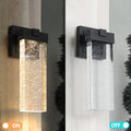 Outdoor Waterproof Transparent Led Crystal Wall Lamp Supports Multiple Types Of Light Bulbs 2 Packs With Light Sense Black Modern Acrylic