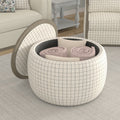 Revel White Storage Ottoman White Foam Engineered Wood