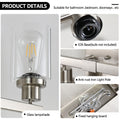 Modern 8 Light Bathroom Vanity Light Fixture Brushed Nickel Finish With Clear Glass Shades, Perfect For Bathroom, Vanity, And Dressing Area Lighting No Bulbs Brushed Nickel Glass Iron