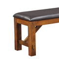 Espresso And Walnut Bench With Padded Seat Solid Espresso Dining Room Foam Rectangular 1 Faux Leather