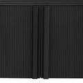 Striped Storage Cabinet With 4 Doorsadjustable, Suitable For Study,Entrance And Living Room Black Mdf