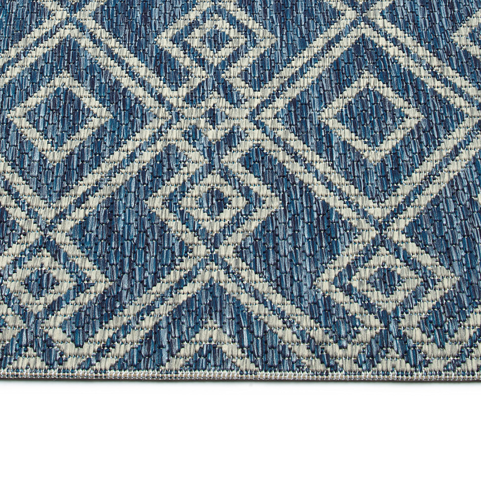 Modern, Geometric, Textured Cut Pile 5'3" X 7'6" Rectangle Area Rug Navy Polypropylene