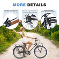 7 Speed, Steel Frame, Multiple Colors 26 Inch Vintage Style Bike,Retro Commute Bike For Women And Men Black Steel