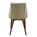 Willene Side Chair Set 2 , Beige Fabric & Walnut Finish Dn03146 Beige Wood