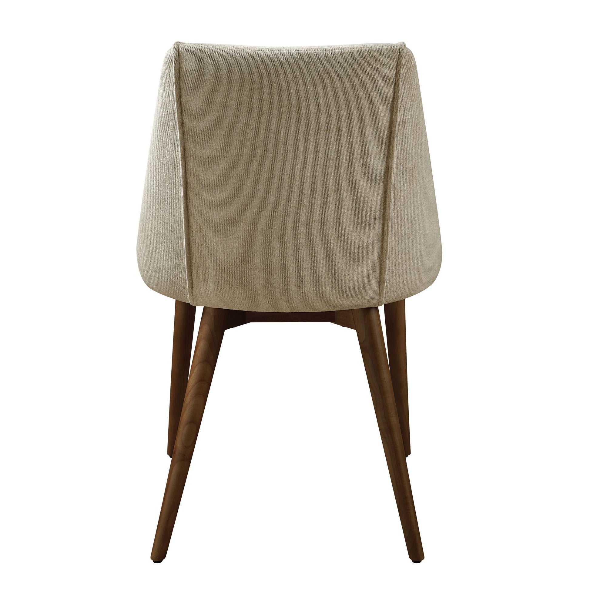 Willene Side Chair Set 2 , Beige Fabric & Walnut Finish Dn03146 Beige Wood