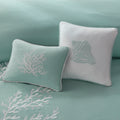 Oversized Cotton Jacquard Comforter Set Aqua King King Aqua Cotton