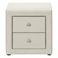 Nightstand, Nightstand, End, Side, Lamp, Storage Drawer, Bedroom, Upholstered, Beige Linen Look, Transitional Beige Mdf