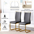 Table And Chair Set.Modern Rectangular Dining Table With Black Textured Stickers Glass Tabletop And Gold Plated Metal Legs.Paried With 4 Comfortable Chairs With Pu Seats And Golden Metal Legs. Dark