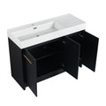 48 Inch Freestanding Bathroom Vanity With Resin Sink, With Soft Closing Door, Kd Package Black Chestnut Bathroom Modern Plywood