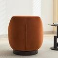 U Shaped Fully Assembled Swivel Chair Velvet Accent Chair Armchair Round Barrel Chair For Living Room Bedroom, Burnt Orange Burnt Orange Velvet