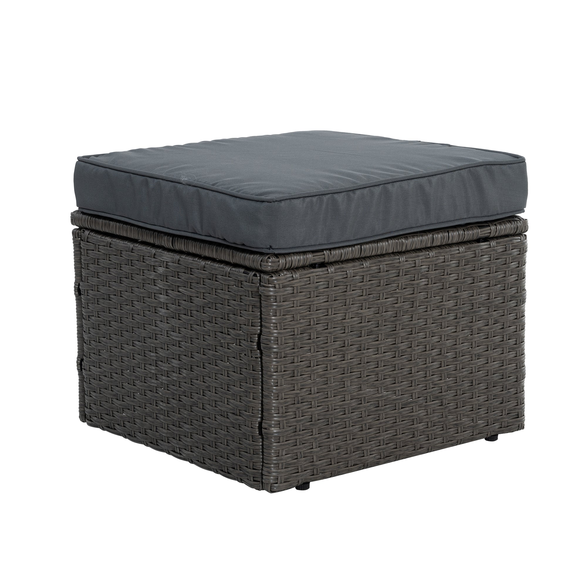 Patio Furniture, Outdoor Furniture, Seasonal Pe Wicker Furniture,7 Pcs Set Wicker Furniture With Lounger Sofa Yes Dark Gray Seats 6 Pe Rattan Iron Waterproof Fabric