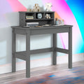 Grey Writing Desk With Hutch Grey Writting Desk Primary Living Space Rectangular Hutch Solid Wood Mdf